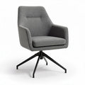 Gray upholstered swivel chair with metal base and modern design 80 x 65 x 85cm