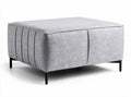 Gray upholstered ottoman with metal legs 90 x 90 x 40cm for living room